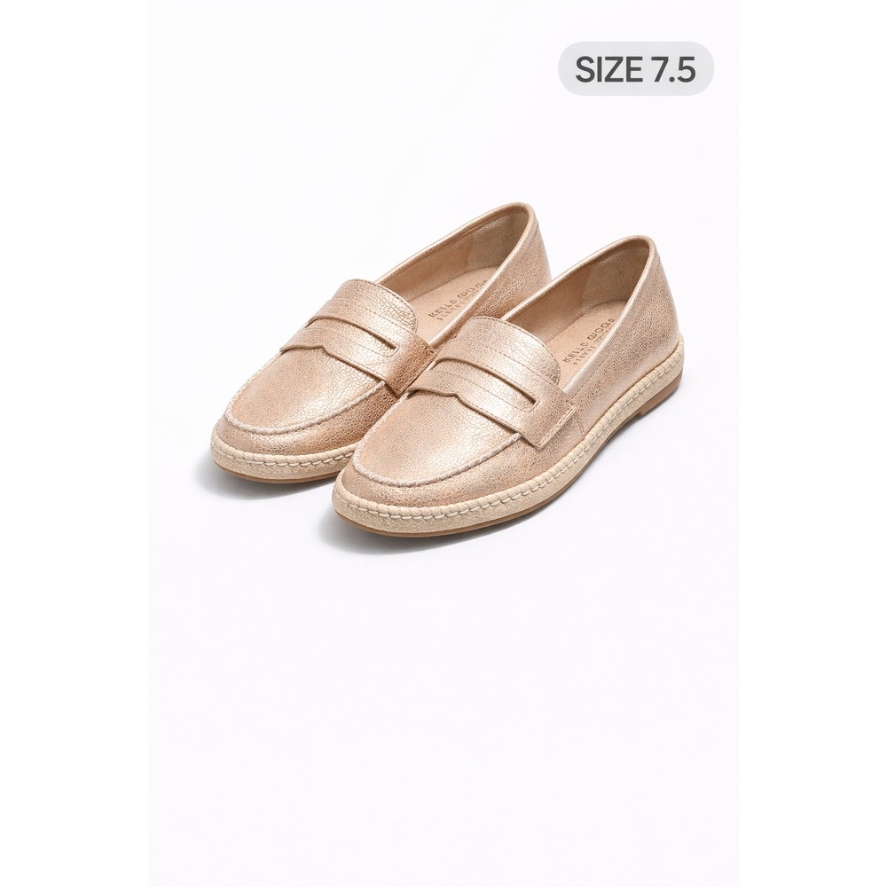 Kelsi Dagger‎ Brooklyn Metallic Leather Penny Loafers Champagne Rose Gold 7.5